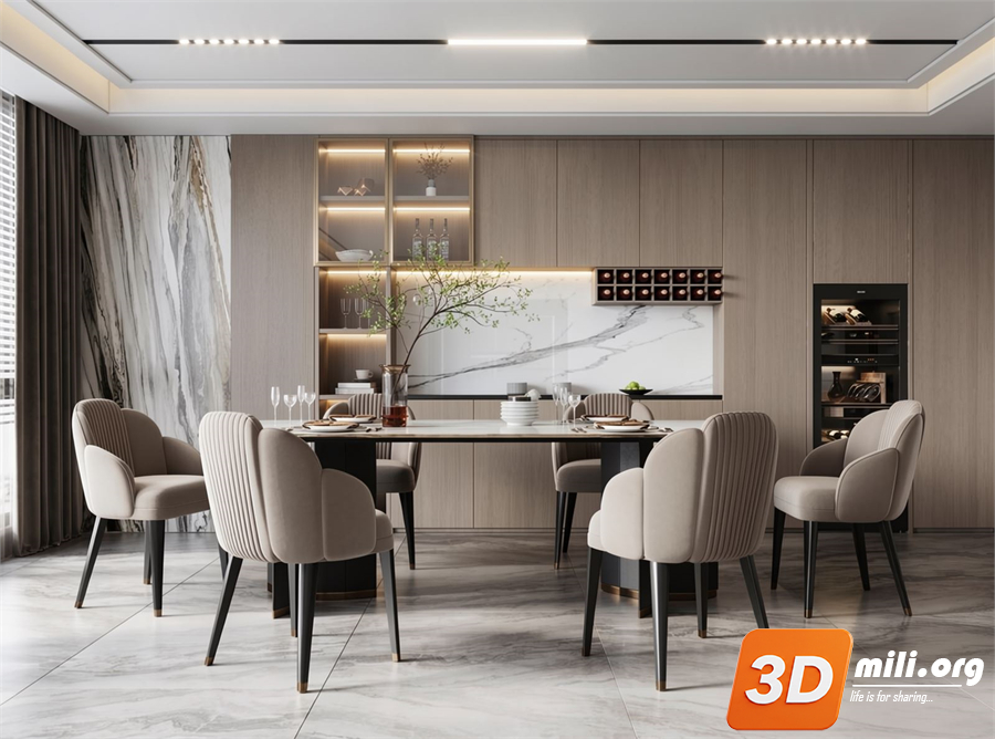 Dining Table Set Skp Files